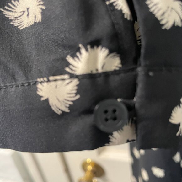 Rebecca Taylor Dandelion-Print Silk Shirtdress, Black 12 - Picture 4 of 7